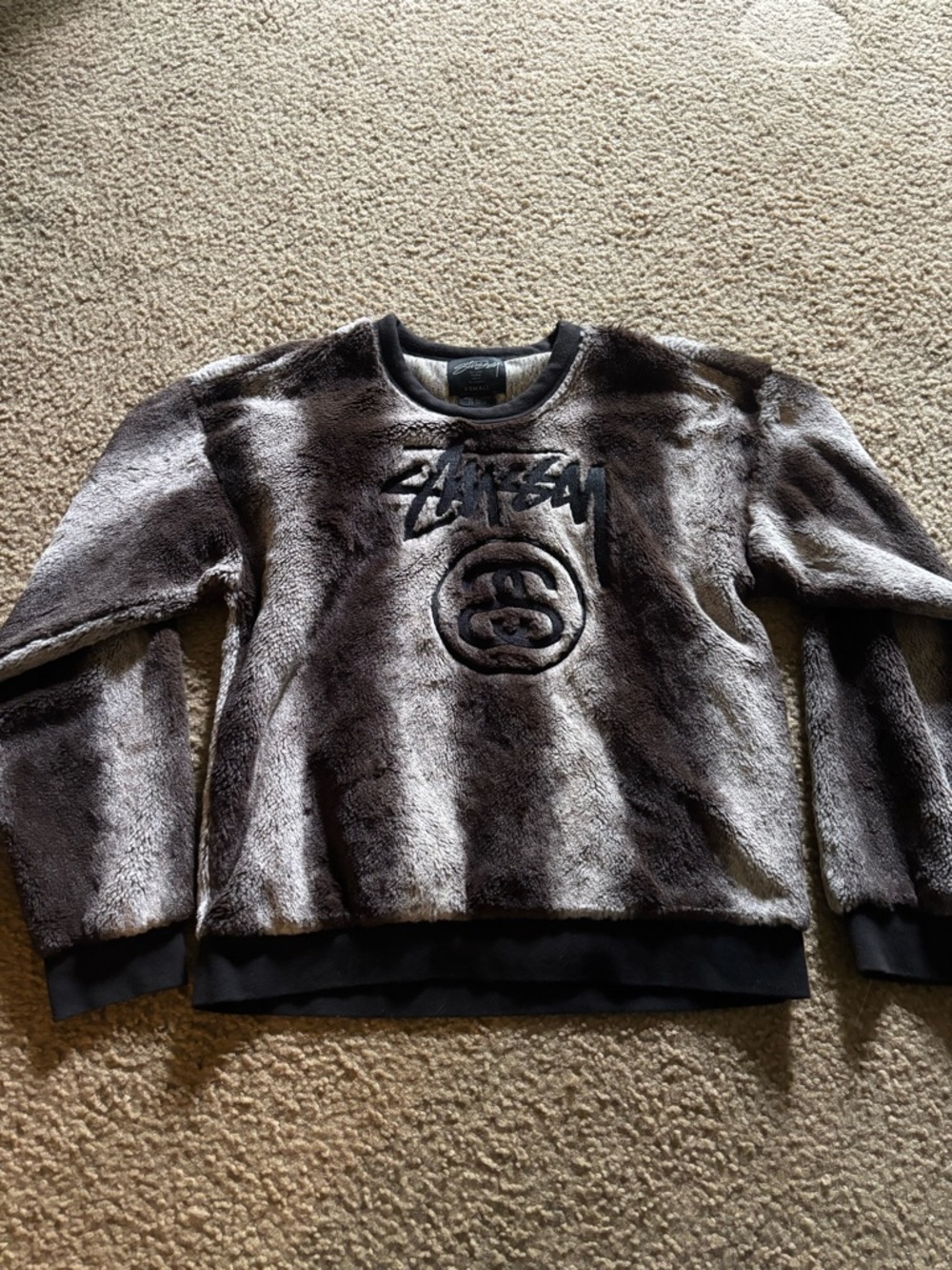 Stussy Shaggy Crewneck Fuzzy Style Sweater Size XS